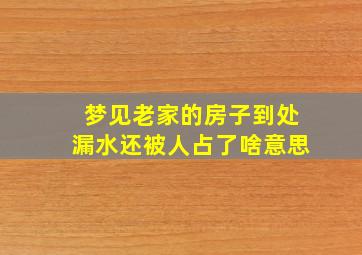 梦见老家的房子到处漏水还被人占了啥意思