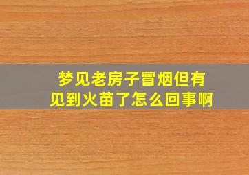 梦见老房子冒烟但有见到火苗了怎么回事啊