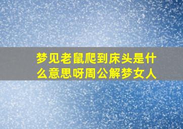 梦见老鼠爬到床头是什么意思呀周公解梦女人