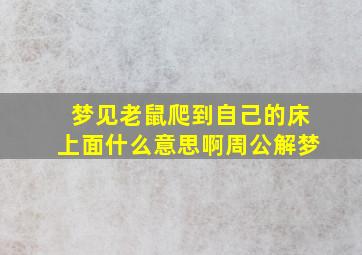 梦见老鼠爬到自己的床上面什么意思啊周公解梦