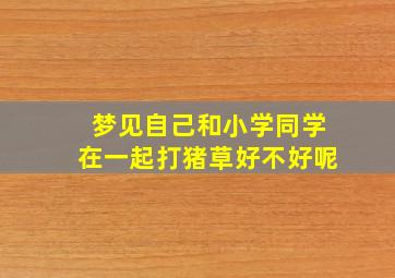 梦见自己和小学同学在一起打猪草好不好呢