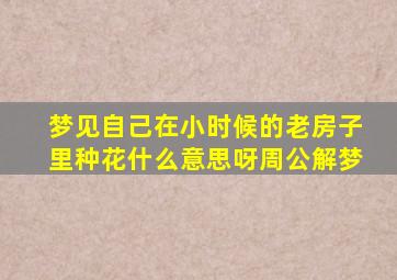 梦见自己在小时候的老房子里种花什么意思呀周公解梦