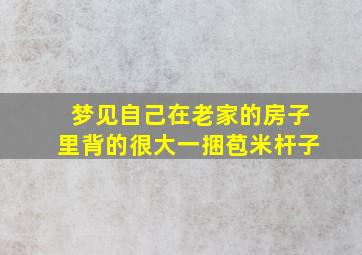 梦见自己在老家的房子里背的很大一捆苞米杆子