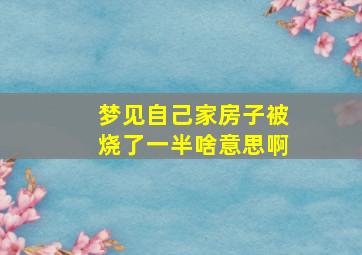 梦见自己家房子被烧了一半啥意思啊