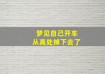 梦见自己开车从高处掉下去了