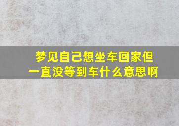 梦见自己想坐车回家但一直没等到车什么意思啊