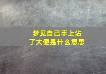 梦见自己手上沾了大便是什么意思