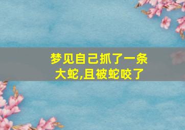 梦见自己抓了一条大蛇,且被蛇咬了