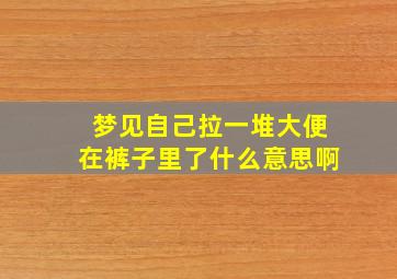 梦见自己拉一堆大便在裤子里了什么意思啊