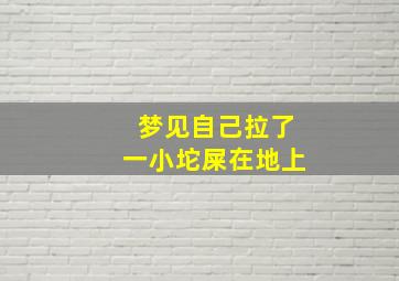 梦见自己拉了一小坨屎在地上