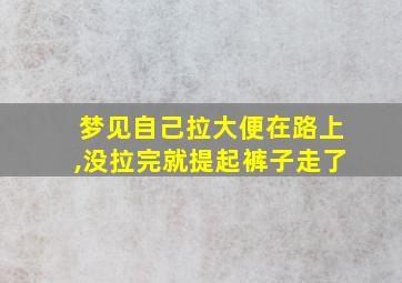 梦见自己拉大便在路上,没拉完就提起裤子走了