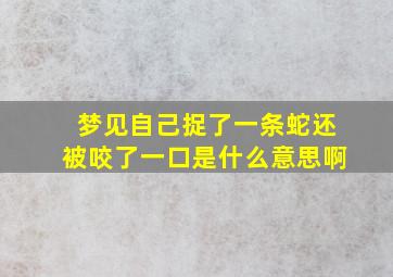 梦见自己捉了一条蛇还被咬了一口是什么意思啊