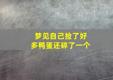 梦见自己捡了好多鸭蛋还碎了一个