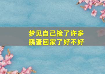 梦见自己捡了许多鹅蛋回家了好不好