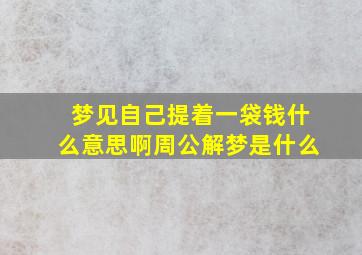 梦见自己提着一袋钱什么意思啊周公解梦是什么