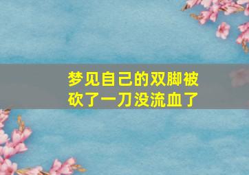 梦见自己的双脚被砍了一刀没流血了