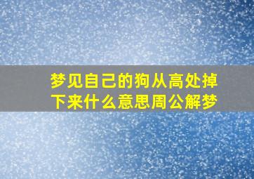 梦见自己的狗从高处掉下来什么意思周公解梦