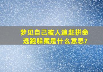 梦见自己被人追赶拼命逃跑躲藏是什么意思?