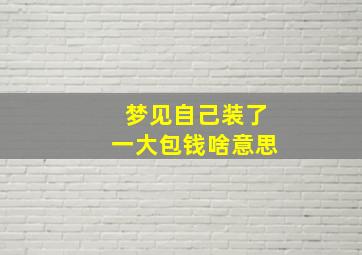 梦见自己装了一大包钱啥意思