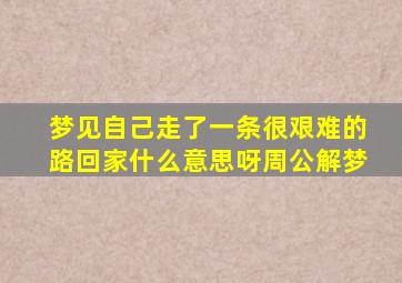 梦见自己走了一条很艰难的路回家什么意思呀周公解梦