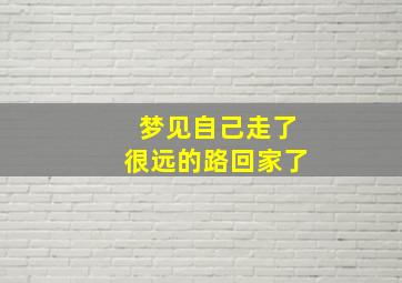 梦见自己走了很远的路回家了