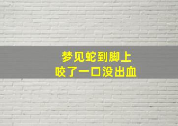 梦见蛇到脚上咬了一口没出血