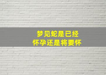 梦见蛇是已经怀孕还是将要怀