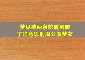 梦见被两条蛇咬到腿了啥意思啊周公解梦女