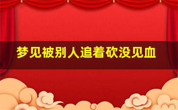 梦见被别人追着砍没见血