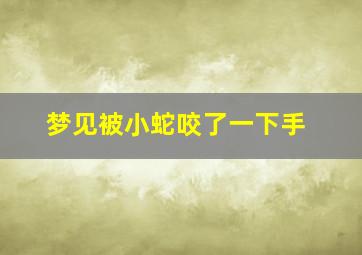 梦见被小蛇咬了一下手