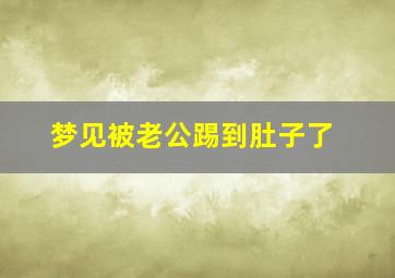 梦见被老公踢到肚子了