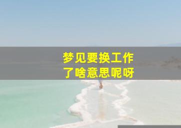 梦见要换工作了啥意思呢呀