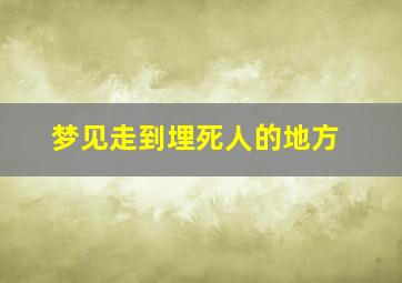 梦见走到埋死人的地方