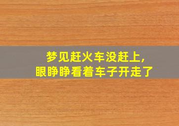 梦见赶火车没赶上,眼睁睁看着车子开走了