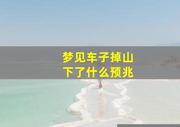 梦见车子掉山下了什么预兆