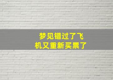 梦见错过了飞机又重新买票了