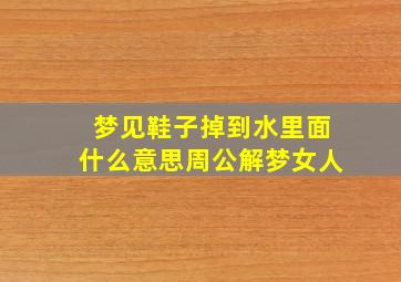 梦见鞋子掉到水里面什么意思周公解梦女人