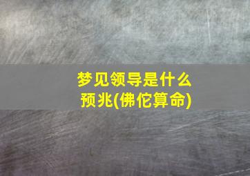 梦见领导是什么预兆(佛佗算命)