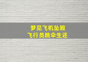 梦见飞机坠毁飞行员跳伞生还