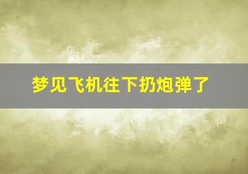 梦见飞机往下扔炮弹了