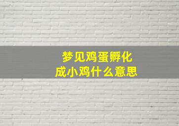 梦见鸡蛋孵化成小鸡什么意思