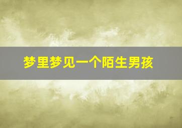 梦里梦见一个陌生男孩