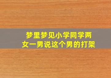 梦里梦见小学同学两女一男说这个男的打架