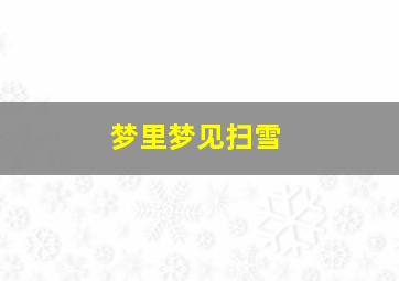 梦里梦见扫雪