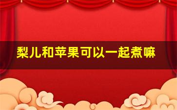 梨儿和苹果可以一起煮嘛