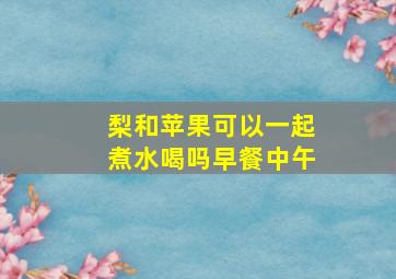 梨和苹果可以一起煮水喝吗早餐中午