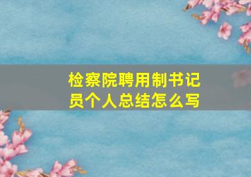 检察院聘用制书记员个人总结怎么写