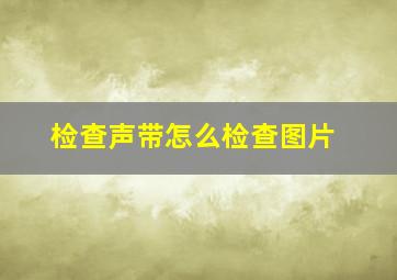 检查声带怎么检查图片