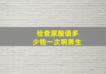 检查尿酸值多少钱一次啊男生