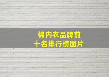 棉内衣品牌前十名排行榜图片